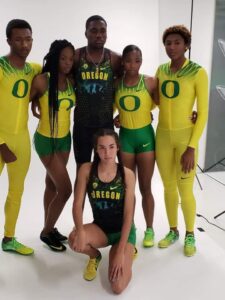 group of young professional athletes
